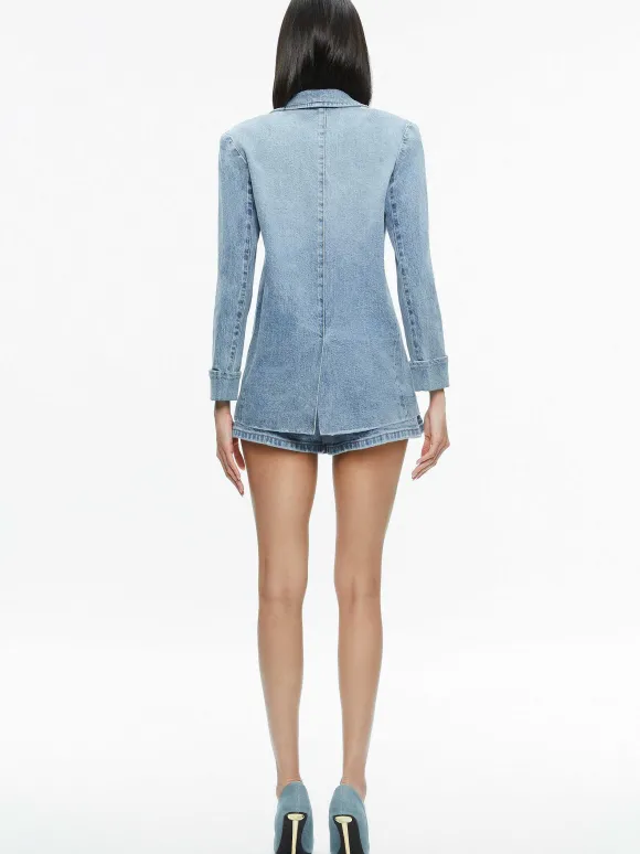 Justine Rolled Cuff Blazer + Noah Denim Pleated Skort