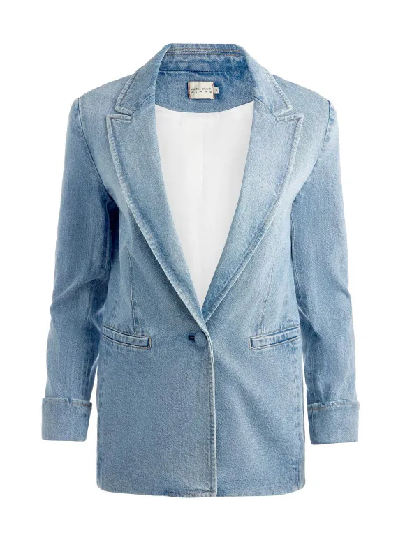 Justine Rolled Cuff Blazer + Noah Denim Pleated Skort