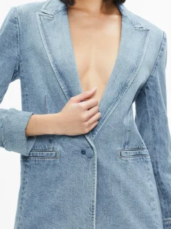 Justine Rolled Cuff Blazer + Noah Denim Pleated Skort