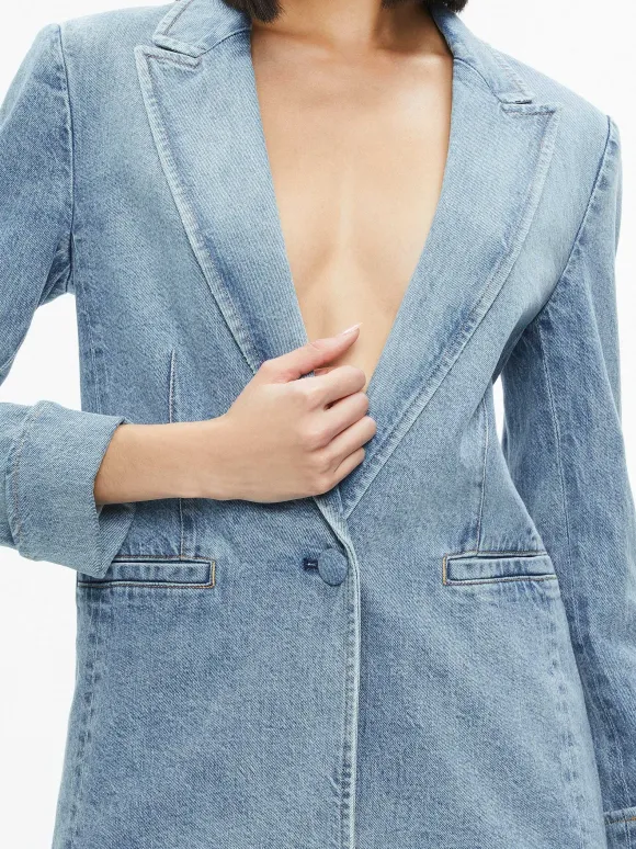 Justine Rolled Cuff Blazer + Noah Denim Pleated Skort
