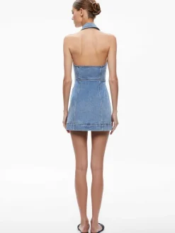 Kendall Denim Halter Mini Dres