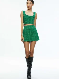 Kensie Scoop Neck Cropped Bustier + Riley Mini Skirt
