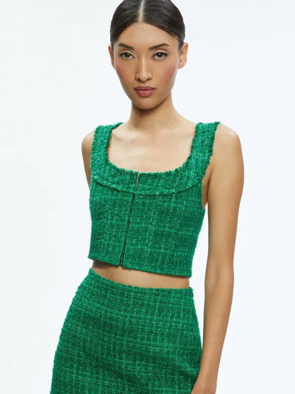 Kensie Scoop Neck Cropped Bustier + Riley Mini Skirt