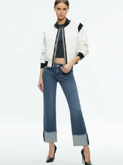 Keri Combination Vegan Leather Varsity Jacket