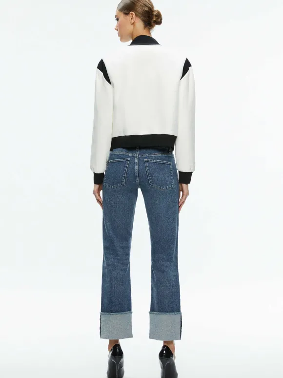 Keri Combination Vegan Leather Varsity Jacket