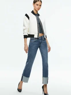 Keri Combination Vegan Leather Varsity Jacket