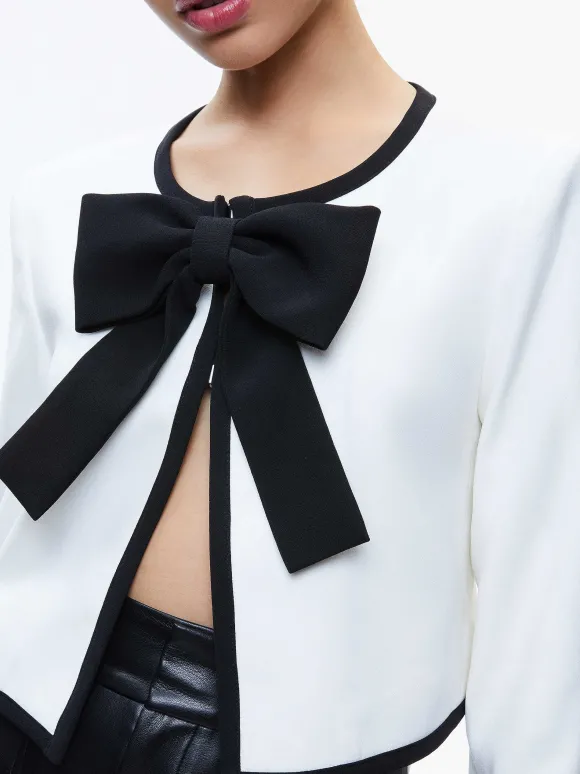 Kidman Bow Front Cropped Jacket