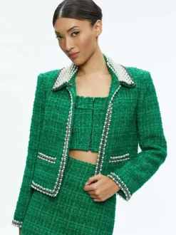 Kidman Pearl Embellished Collared Jacket