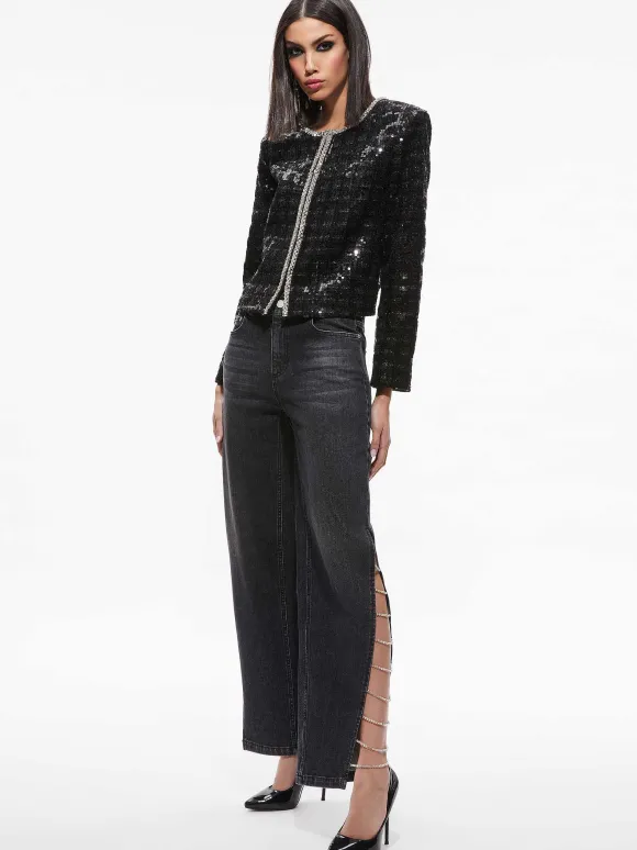 Kidman Sequin Tweed Jacket + Rubi Sequin Tweed Mini Skirt