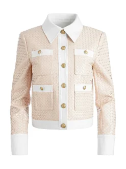 Kinley Woven Vegan Leather Jacket