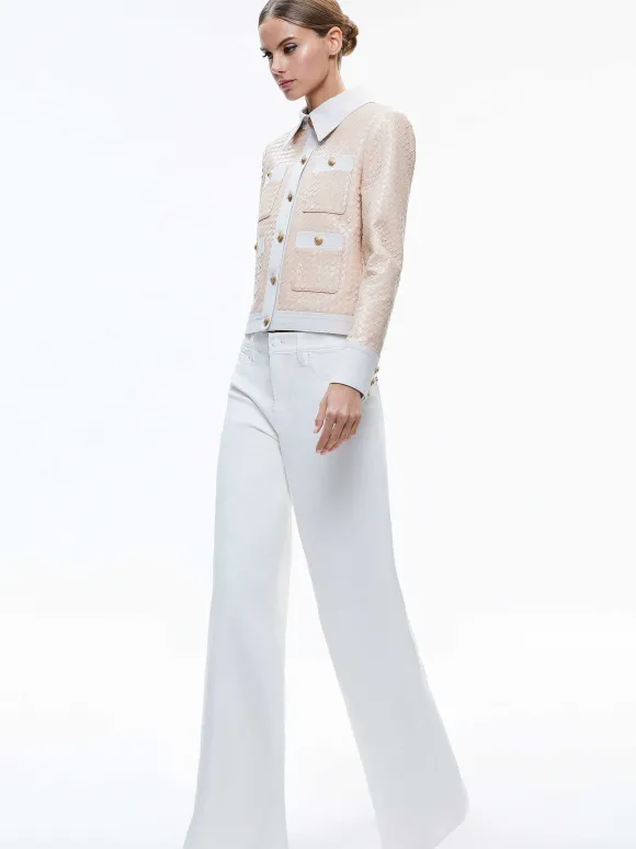 Kinley Woven Vegan Leather Jacket
