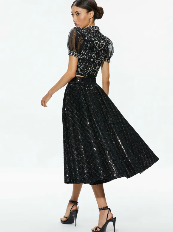 Kristina Embellished Puff Sleeve Crop Top