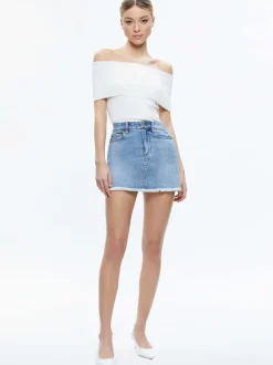 Laika Crystal Embellished Denim Mini Skirt
