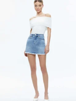 Laika Crystal Embellished Denim Mini Skirt