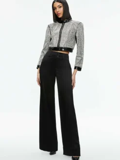 Lari Crystal Embellished Leather Jacket