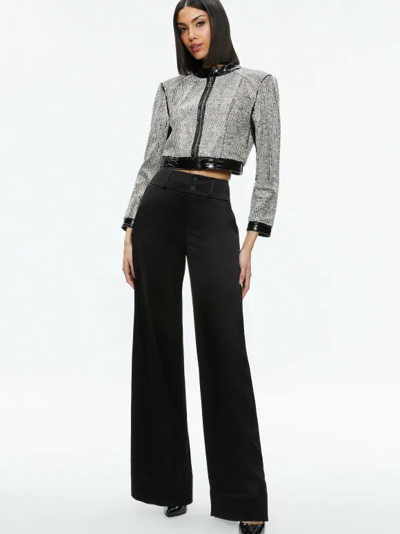 Lari Crystal Embellished Leather Jacket