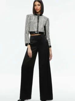 Lari Crystal Embellished Leather Jacket