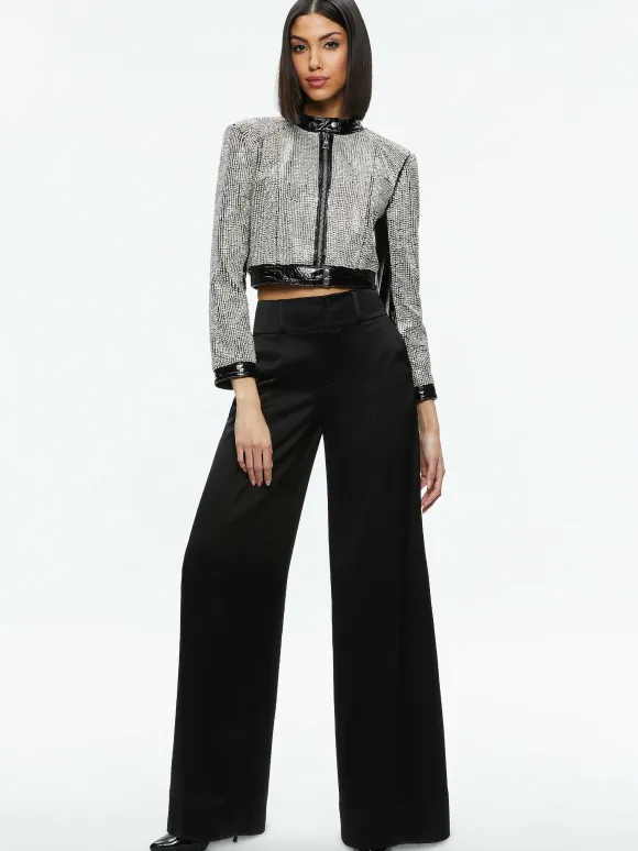 Lari Crystal Embellished Leather Jacket
