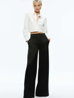 Leon Cropped Vegan Leather Button Down