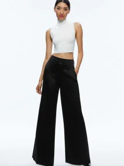 Leone Cropped Wrap Blazer + Mame High Rise Wide Leg Pant