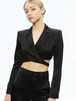 Leone Cropped Wrap Blazer + Mame High Rise Wide Leg Pant