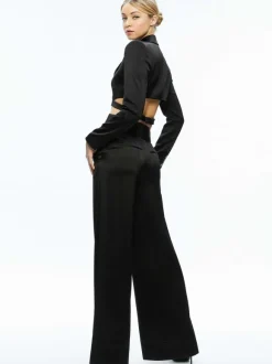 Leone Cropped Wrap Blazer + Mame High Rise Wide Leg Pant