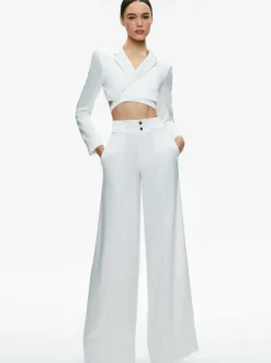 Leone Cropped Wrap Blazer + Mame High Rise Wide Leg Pant