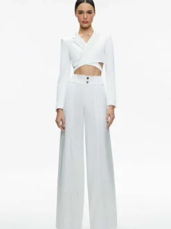 Leone Cropped Wrap Blazer + Mame High Rise Wide Leg Pant