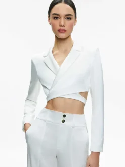 Leone Cropped Wrap Blazer + Mame High Rise Wide Leg Pant