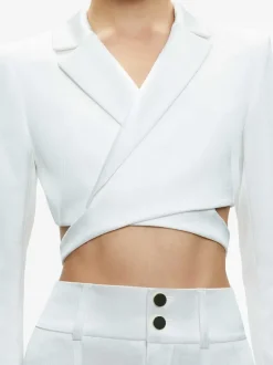 Leone Cropped Wrap Blazer + Mame High Rise Wide Leg Pant