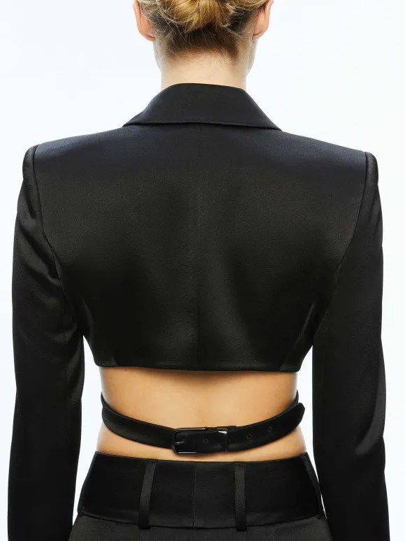 Leone Cropped Wrap Blazer