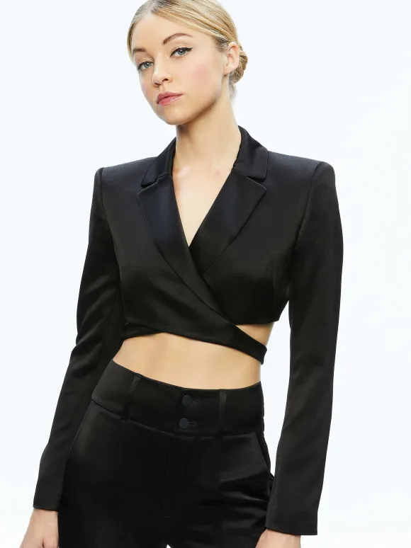 Leone Cropped Wrap Blazer