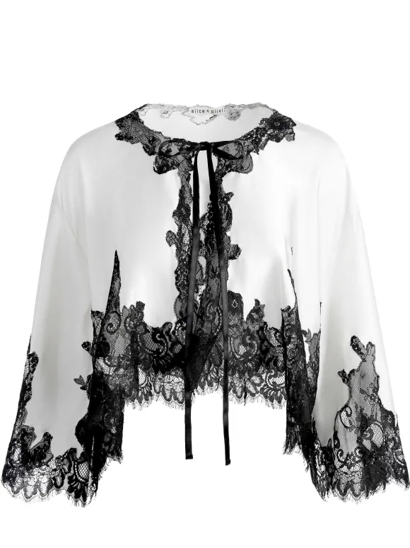 Loree Lace Tie Front Cropped Jacket