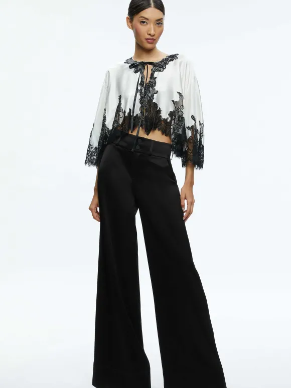 Loree Lace Tie Front Cropped Jacket