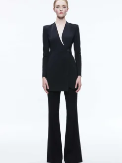 Lucien Curved V-Neck Fitted Blazer