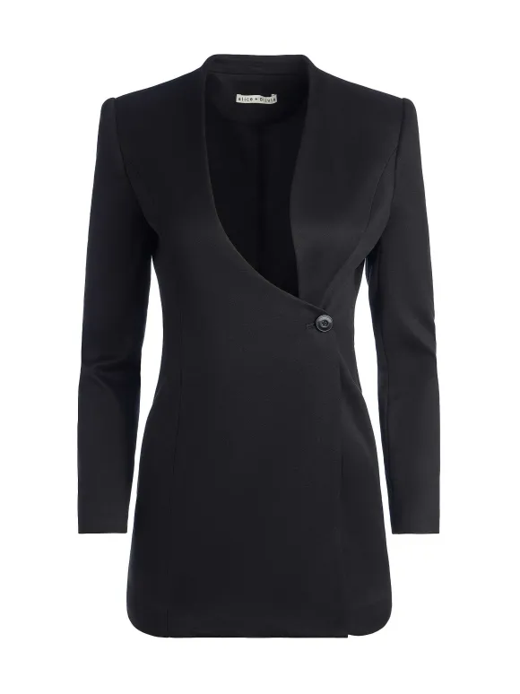 Lucien Curved V-Neck Fitted Blazer