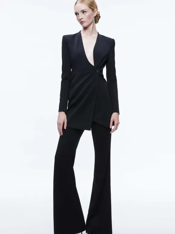 Lucien Curved V-Neck Fitted Blazer