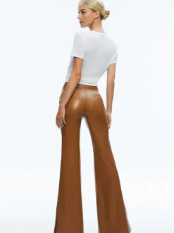 Macey Fitted Vegan Leather Blazer + Danette Vegan Leather Split Hem Trousers