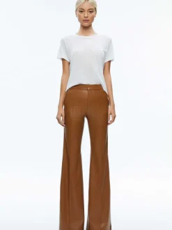 Macey Fitted Vegan Leather Blazer + Danette Vegan Leather Split Hem Trousers