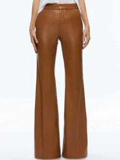 Macey Fitted Vegan Leather Blazer + Danette Vegan Leather Split Hem Trousers