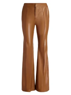 Macey Fitted Vegan Leather Blazer + Danette Vegan Leather Split Hem Trousers