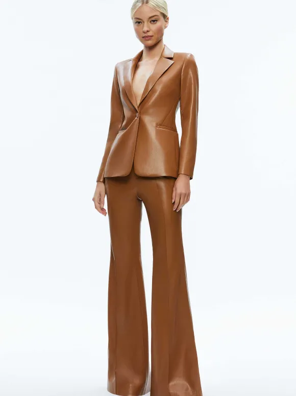 Macey Fitted Vegan Leather Blazer