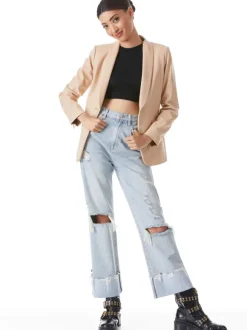 Macey Vegan Leather Shawl Collar Blazer