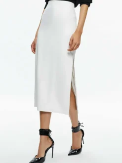 Maeve Vegan Leather Midi Skirt