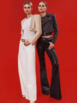 Maira Cropped Jacket With Chain Trim