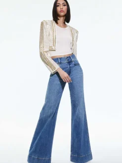Maira Cropped Jacket With Chain Trim