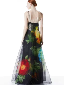 Massie Tie Strap Printed Gown