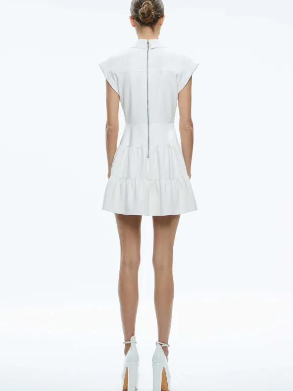 Mila Vegan Deep V-Neck Twist Front Mini Dress