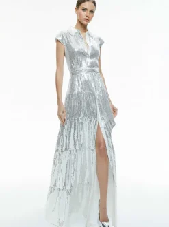 Miranda Embellished Tiered Maxi Dress