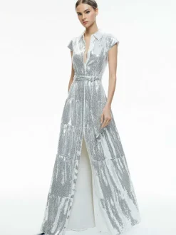 Miranda Embellished Tiered Maxi Dress